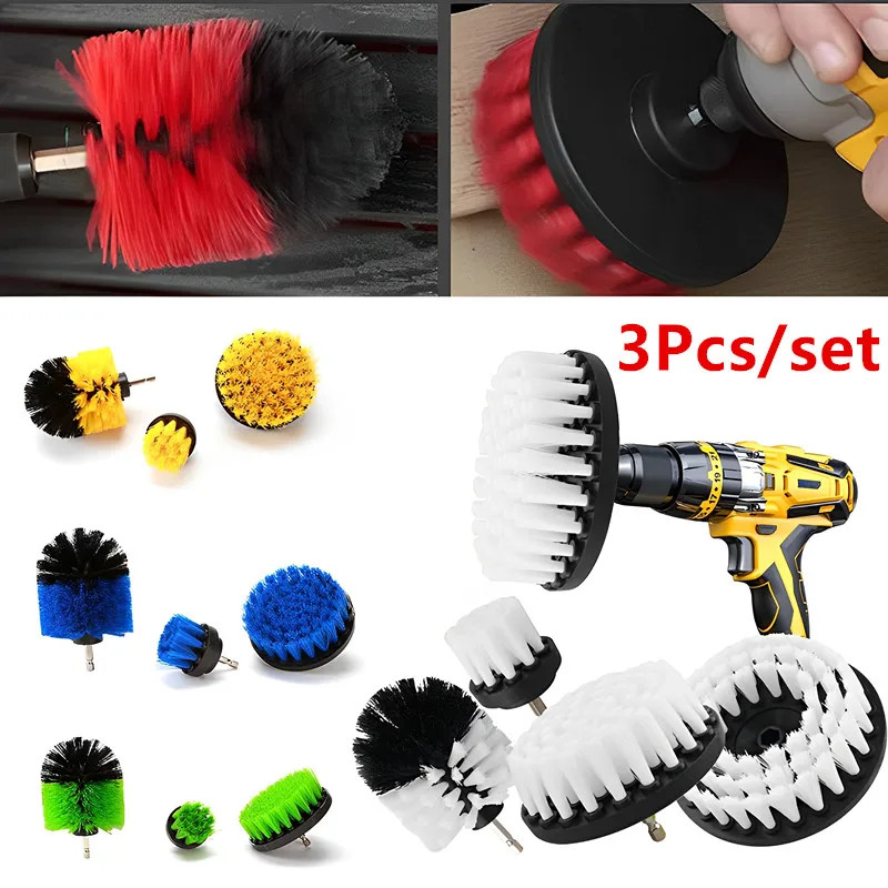2/3.5/4'' Brush Attachment Set Power Scrubber Brush Car Polisher Bathroom Washing Kit with Extender Kitchen Car Cleaning Tools