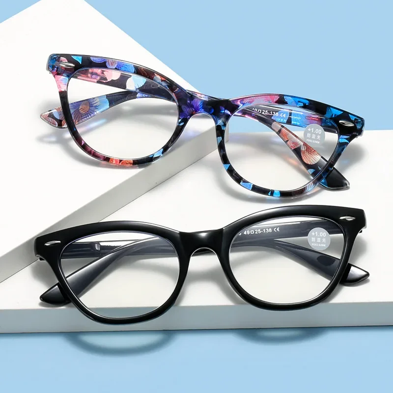 Новинка 2024 модные женские очки в ретро стиле для дальнозоркости полной оправе с