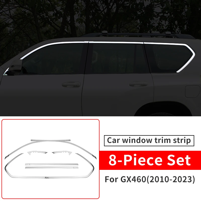 

Накладка на окно автомобиля для PRADO LC150 2010-2023, внешние хромированные обновленные аксессуары, тюнинг J150, комплект кузова 2022 2021 2020 2019