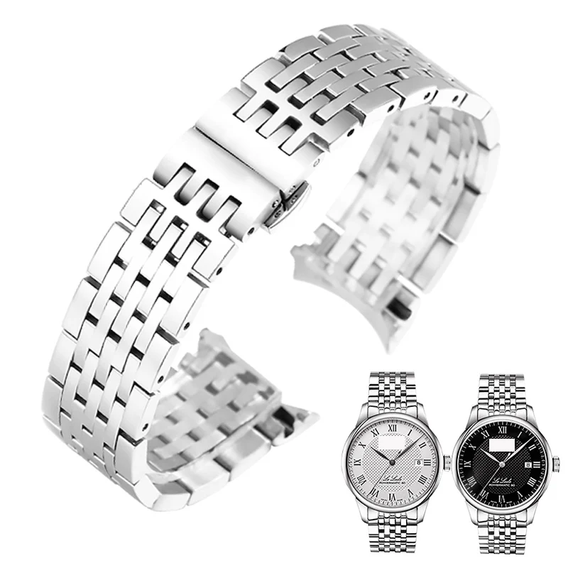 19mm Stainless Steel Watch band For Tissot 1853 Le Locle T41 male Watch Strap Bracelet female T006 Watchband Curved End