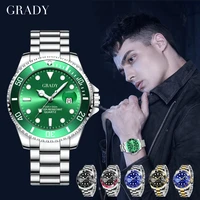 grady mens watches luxury brand steel dive watch casual waterproof luminous chronograph men quartz wristwatches watch for men