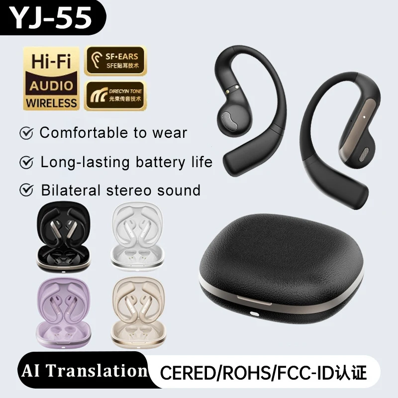 Фото Xiaomi Smart AI Translation Headset Стереозвук Полувкладыши Воздушная проводимость Настоящая беспроводная спортивная долговечная Bluetooth-гарнитура №1