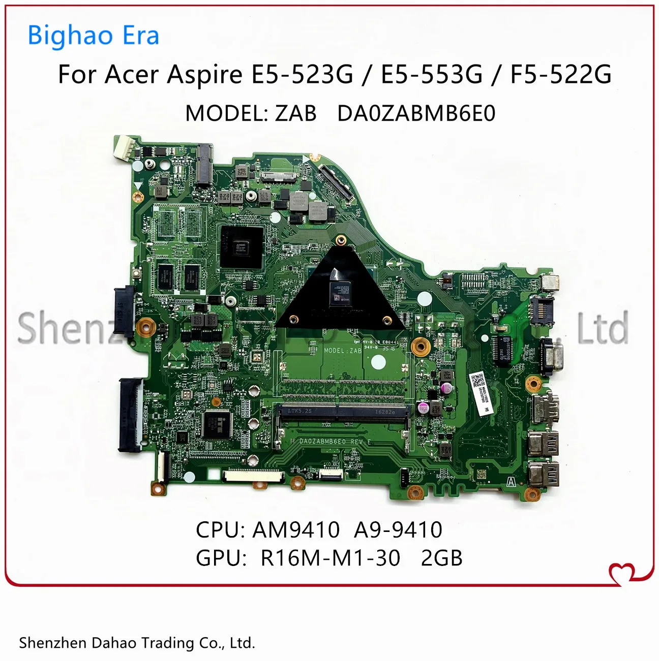 para Acer Aspire E5523 E5-523g Computador Portátil Placa-mãe E5-553g F5-552g Da0zabmb6e0 Mainboard com A9-9410 Cpu 2gb-gpu 100% Totalmente Teste
