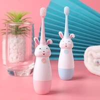 children sonic electric toothbrush for 3 12 ages kids cartoon rabbit pattern kids with soft replacement heads toothbrushes