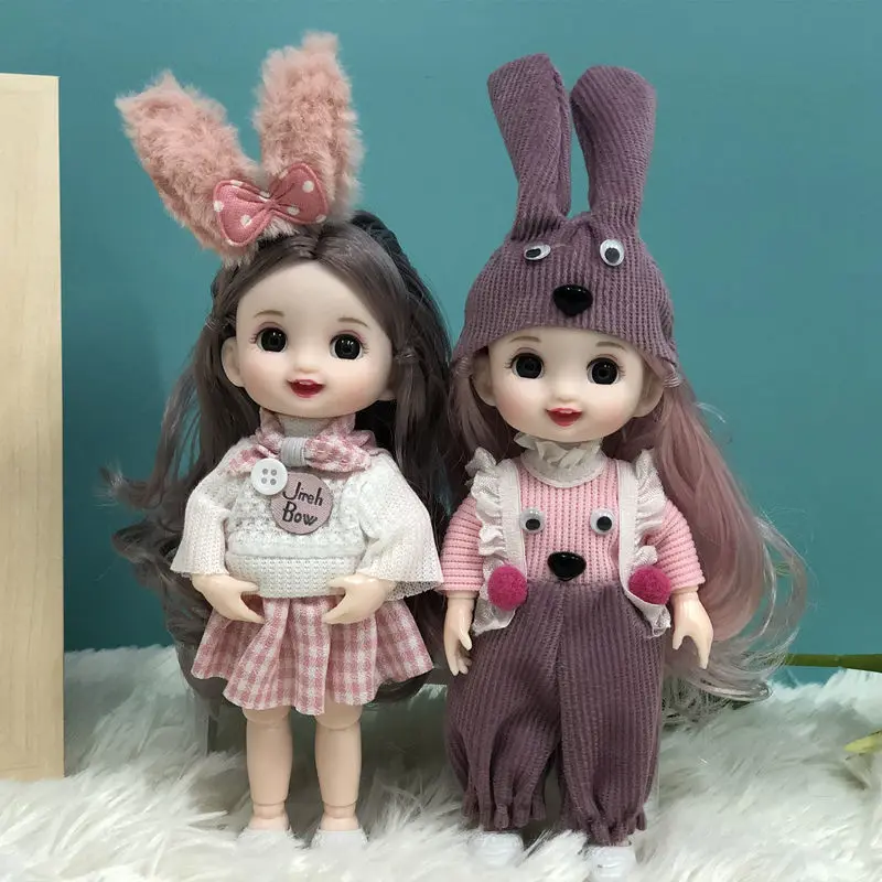 

2Pcs New 17 Cm Doll Princess Set Can Be Changed Into Toys Little Girls' Birthday Party Gifts