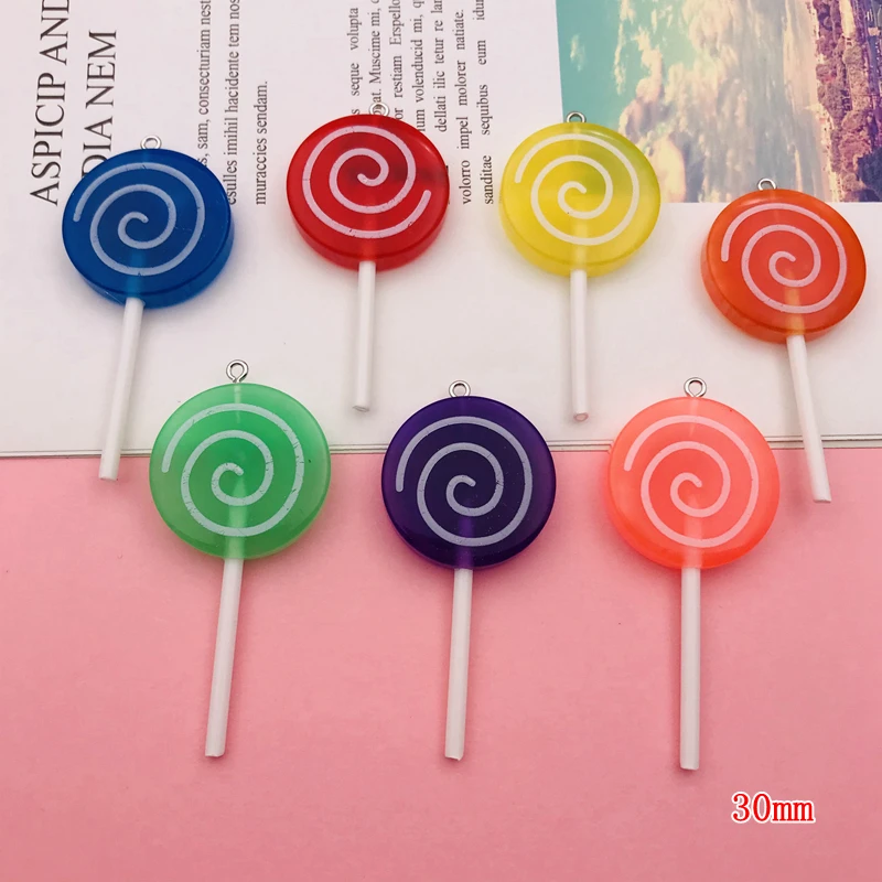 

10 шт., лидер продаж, милые Разноцветные Подвески из смолы в виде леденцов для брелоков, сережек, скрапбукинга, изготовления изделий своими руками, ожерелья