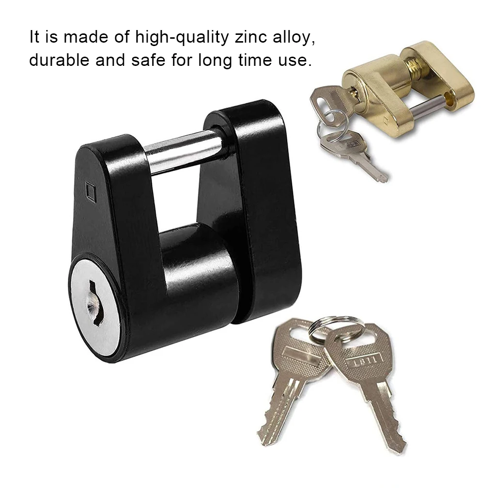 

Hard Trailer Lock Convenient Connector Stainless Steel Hitch Locks Anti-Theft Coupler Padlock Replacement Black