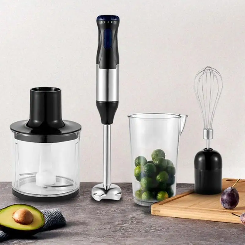 

1000W 5-in-1 Manual Frother 5 Speed Blender Food Processor With Strong Power For Blending Mixing Chopping Safe Hand Blenders