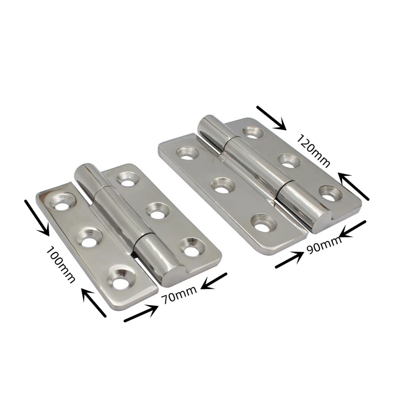 

2 Pcs Stainless Steel 316 Hinge 70*100mm 90*120mm Butt Hinge Hinges Yachting RV Hinges Hatch Hinges Hinges Marine Hardware