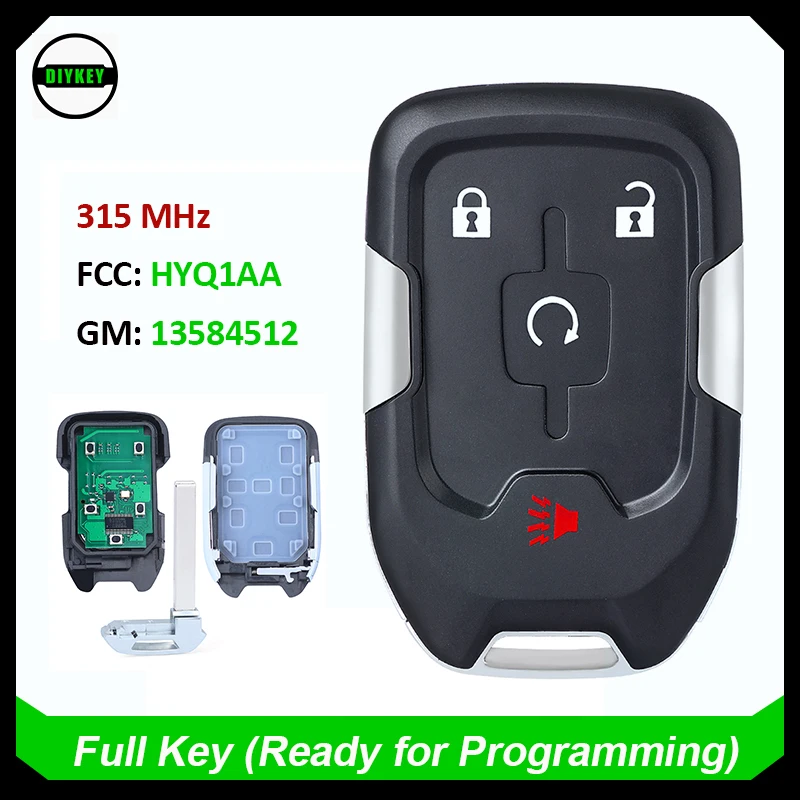 Смарт-ключ DIYKEY GM: 13584512 сменный дистанционный брелок с 4 кнопками для 2018 2019 2020 2021 2022