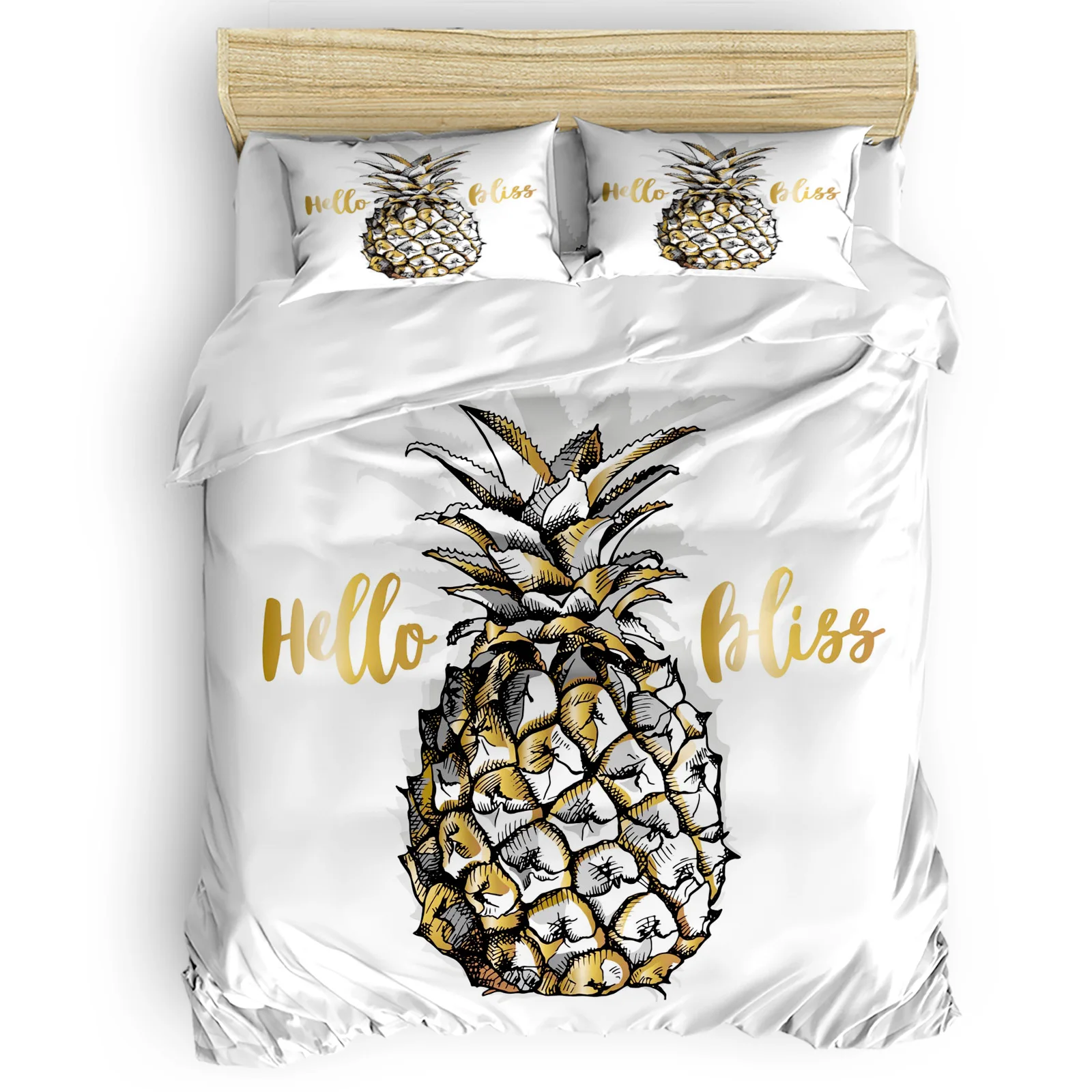 

Изображения ананаса, удобные бытовые товары, роскошный пододеяльник для спальни, кровати, 2/3/4 шт.