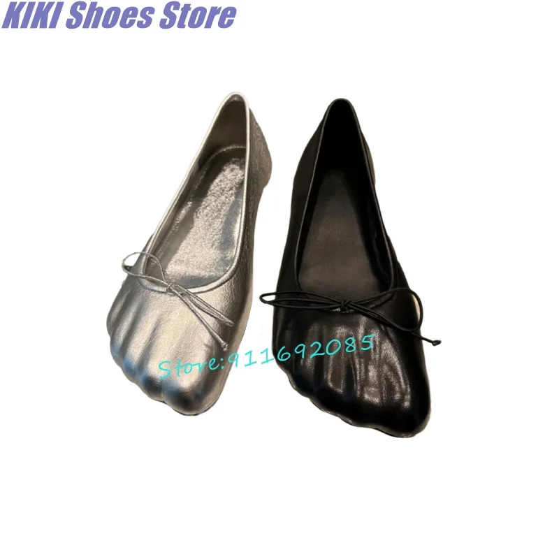 

Новые повседневные туфли на плоской подошве в стиле ретро с разрезом и бантом