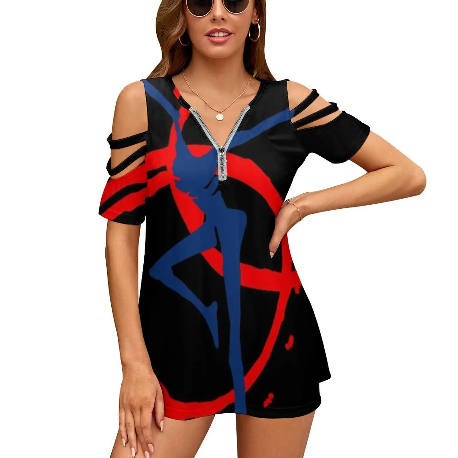 

#Dmblogo 25Th Anniversary New Fashion Zip Off Shoulder Top Short-Sleeve Women Shirt Dave Matthews Band