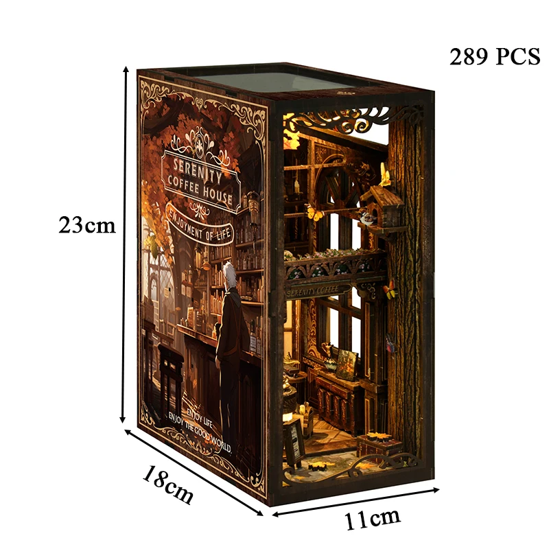 DIY деревянный книжный уголок фигурки кофейного домика миниатюрные подставки для