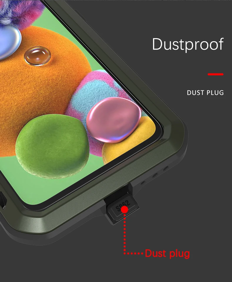 Powerful Case For Samsung Galaxy A90 A72 A42 A32 A52 5g Anti-knocked Aluminum Metal Gorilla Toughened Glass Phone Cover