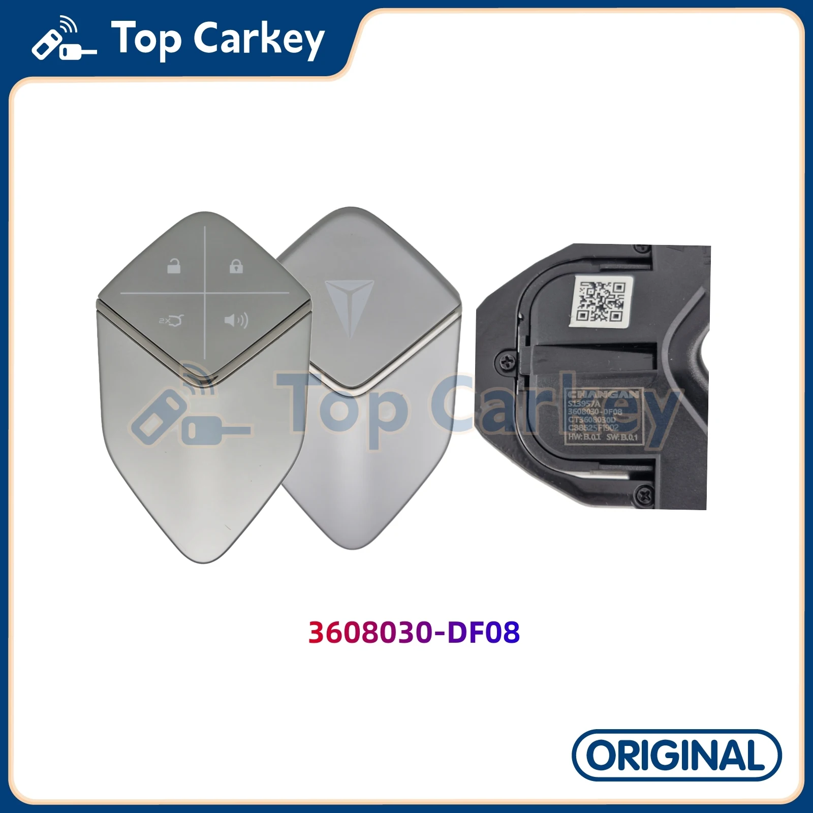 

Оригинальный OEM дистанционный ключ TopCarkey 3608030-DF01/DF02/DF03/DF08 4A чип 433 МГц для CHANGAN DEEPAL S05 S07 L07 SL03 S7 G318
