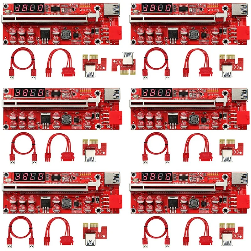 

PCI-E 1X To 16X Riser Card, 10 Capacitors,PCI-E Riser For Bitcoin Litecoin Ethereum Mining ETH,(V013-PRO)