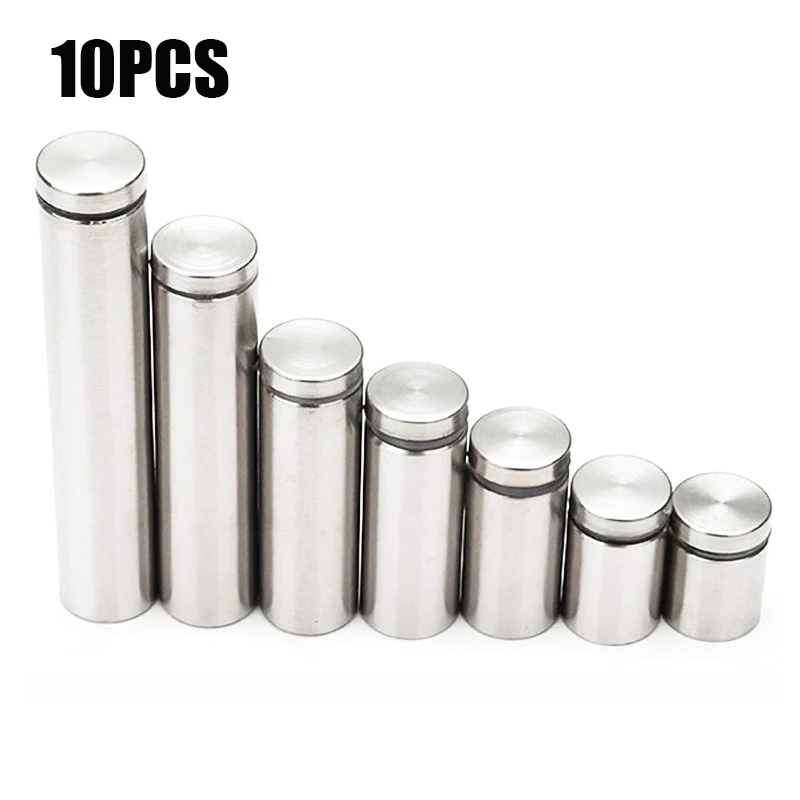 

10PCS 19mm Stainless Steel Glass Fasteners Acrylic Advertisement Standoffs Pin Nails Billboard Fixing Screws Hardware