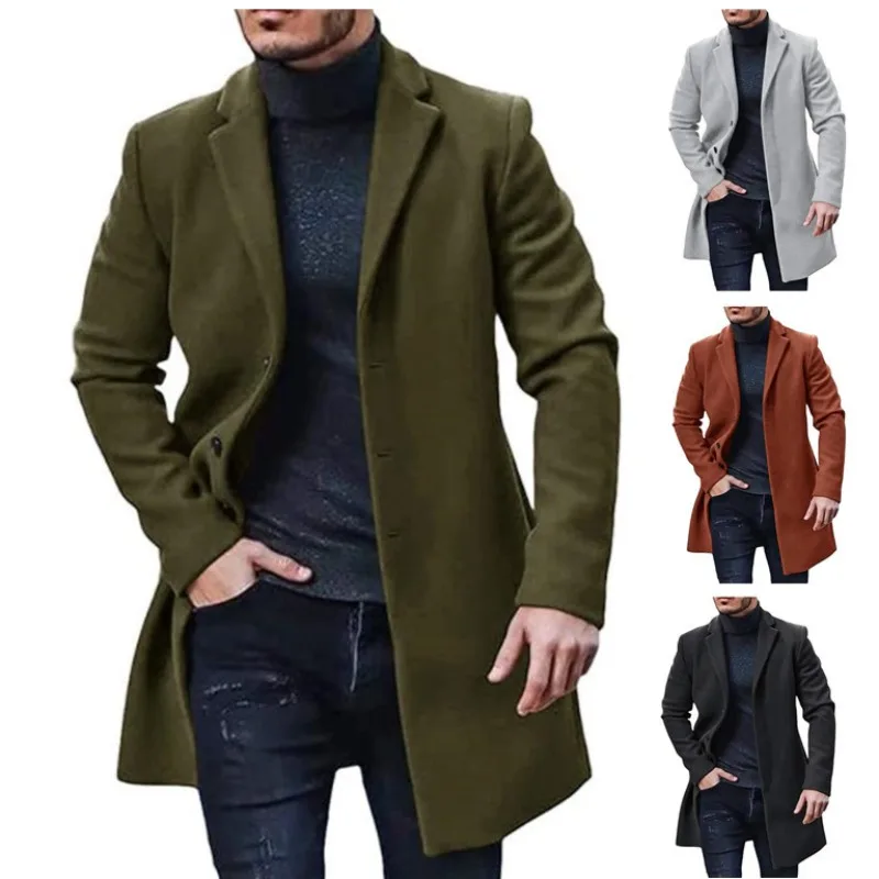 

Mens Woolen Coat New Tweed Trench Coat Multi-color Multi-size Mens Jacket