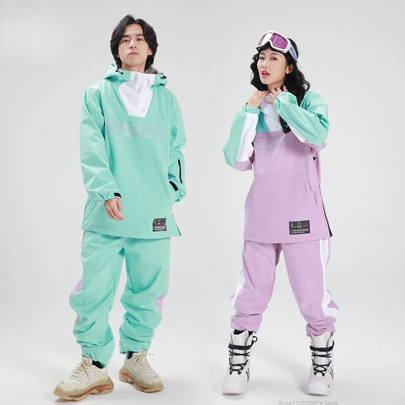 

Nieuwe Mode Snowboard Pakken Voor Mannen En Vrouwen Liefhebbers Winter Outdoor Ski Winddicht Waterdichte Warme Jas Broek Set