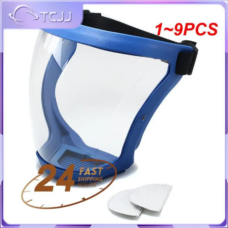 

1~9PCS Anti-fog Transparent Full Face Shield Splash-proof WindProof Mask Safety Glasses Protection Eye Face Mask with Filters