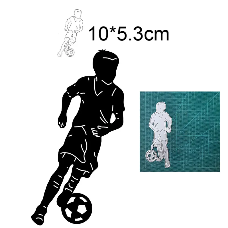 

2022 New Arrival Metal Cutting Dies Boy Playing Football For Scrapbooking Handmade Album Paper Cards Decor DIY Embossing Crafts