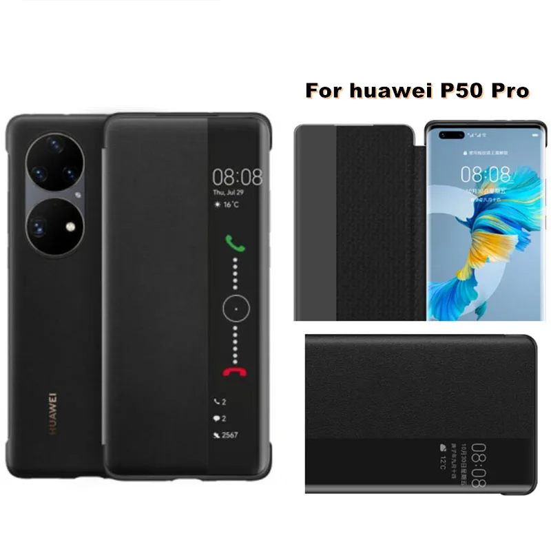 

Чехол для Huawei P50 Pro Smart View Asli, защитный чехол для HUAWEI P50 Pro, Официальный чехол для откидной крышки