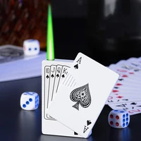 playing cards unusual gas lighters jet butane torch lighter windproof metal cigarette cigar lighter and smoking accessories
