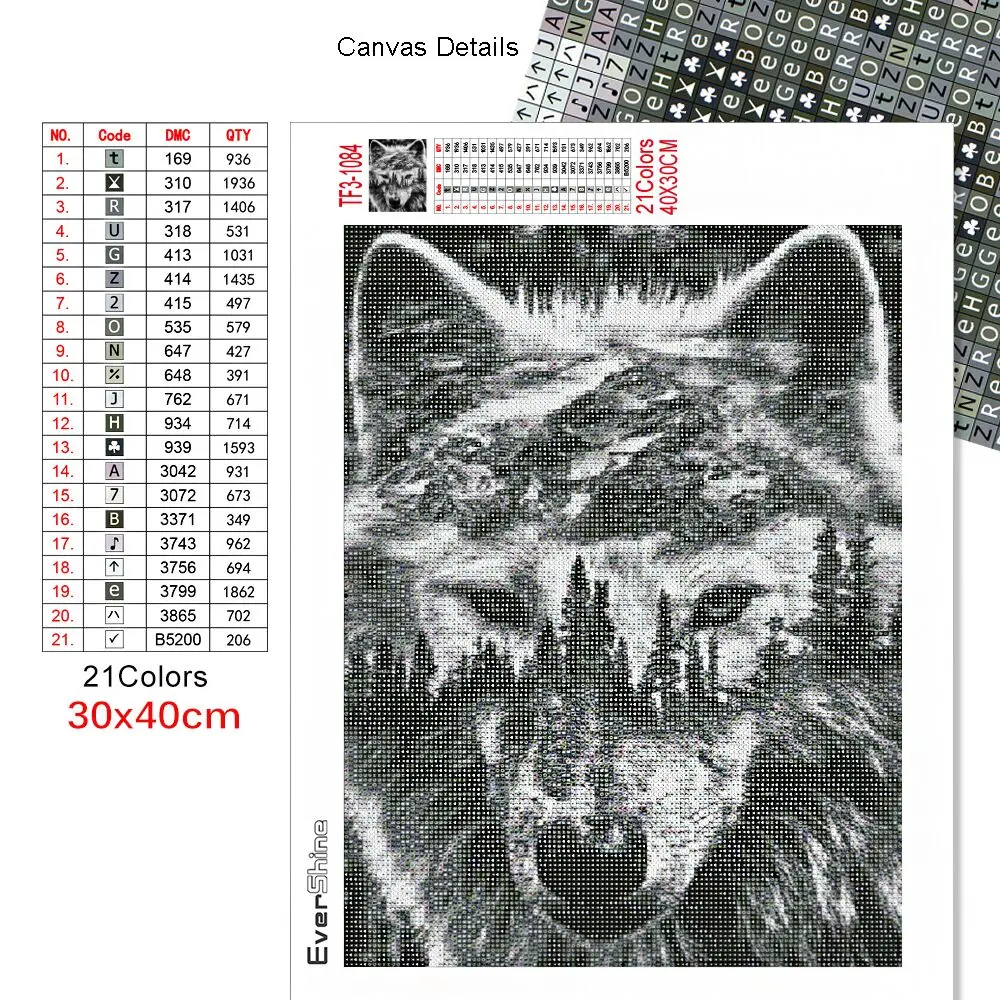 Evershine Алмазная мозаика волки картина стразами живопись животные подарок ручной