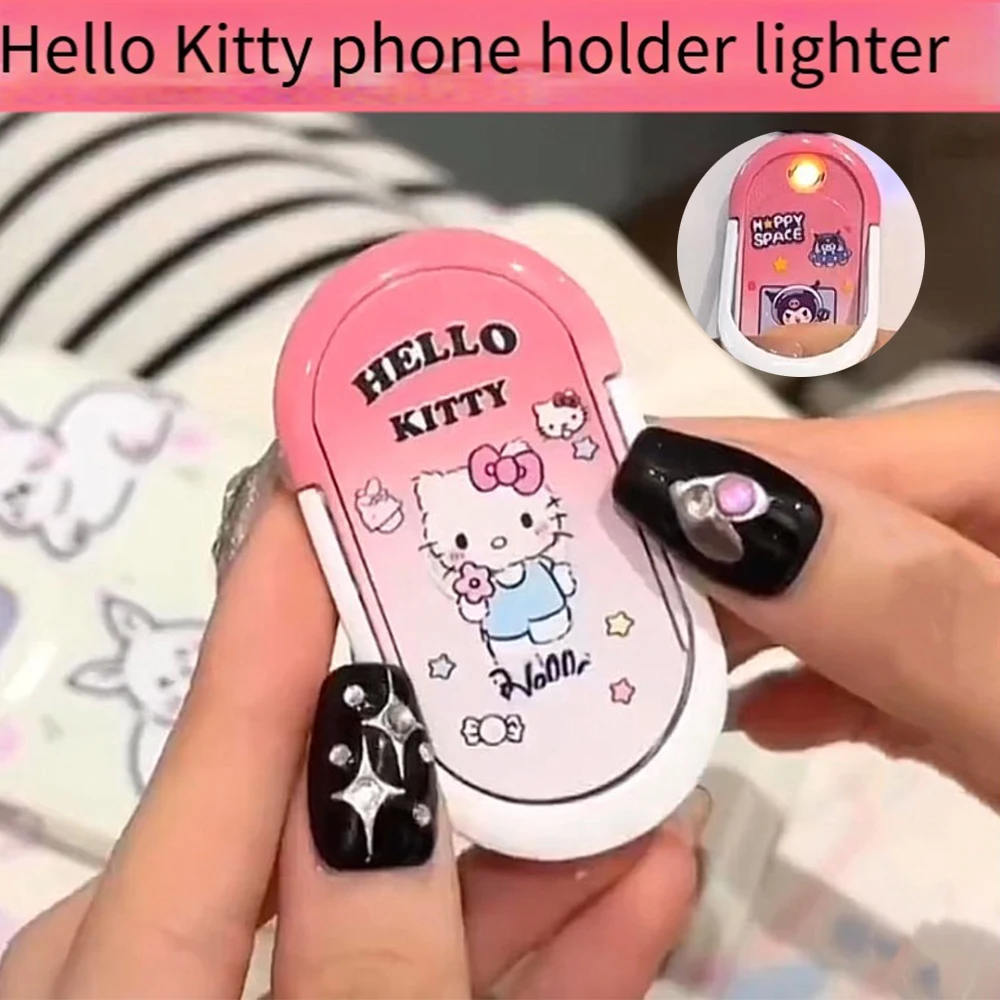 

Женская Зажигалка Kuromi, зажигалка, ручной держатель, милый аниме Usb зарядка, высокое качество, быстрая доставка, подарок