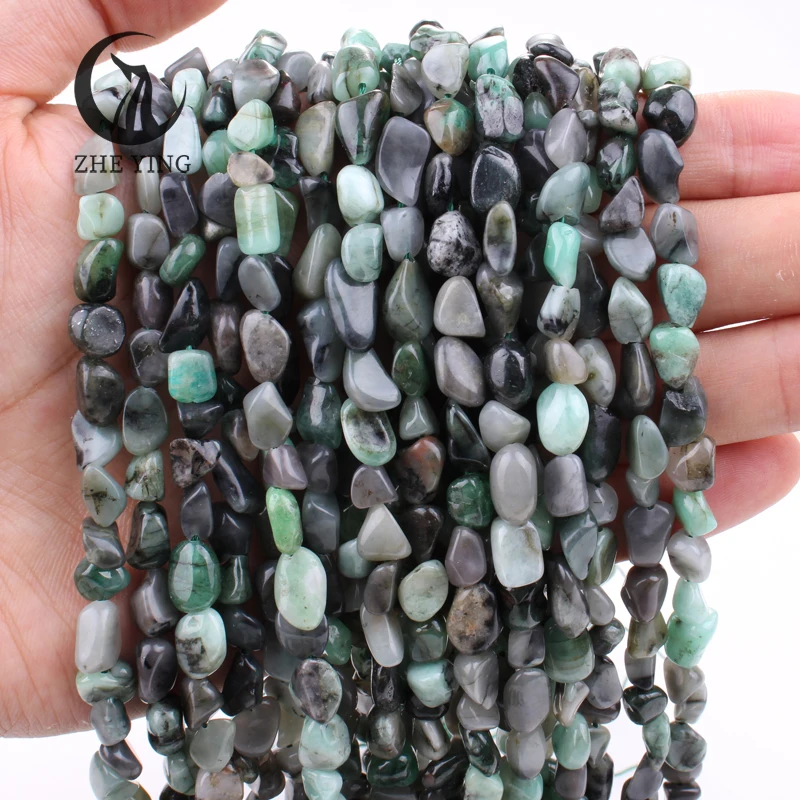 

New Irregular Natural Stone Beads 6-8mm Green Emerald Loose Spacer Beads For Jewelry Making DIY Bracelet Necklace Beads Supplies