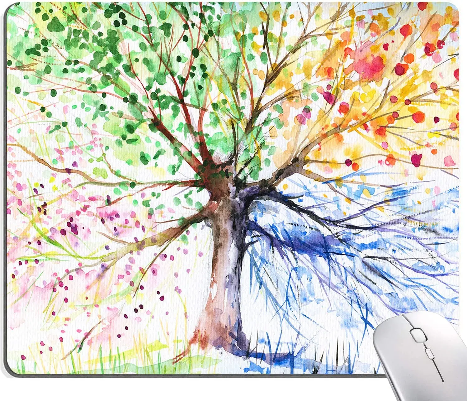 

Colorful Tree Mouse Pad Rectangle Custom Designs Waterproof Anti-Slip Rubber Mousepad Office Accessories Desk Decor for Computer