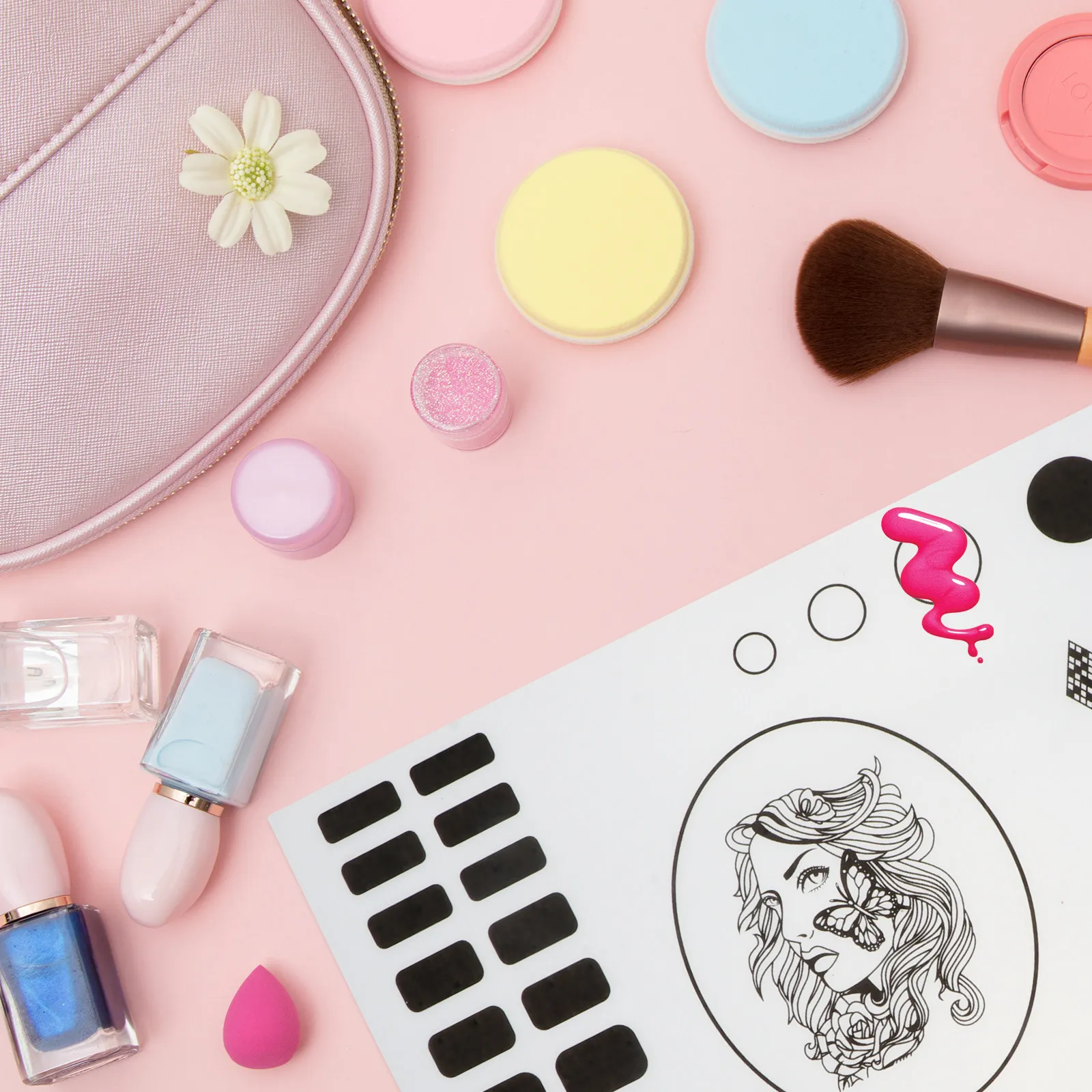 Фото Акриловый коврик для маникюра, силиконовая подложка для геля, инструмент для тренировок мастеров, для создания дизайнов с бусинами, принадлежности для нейл-арта №3