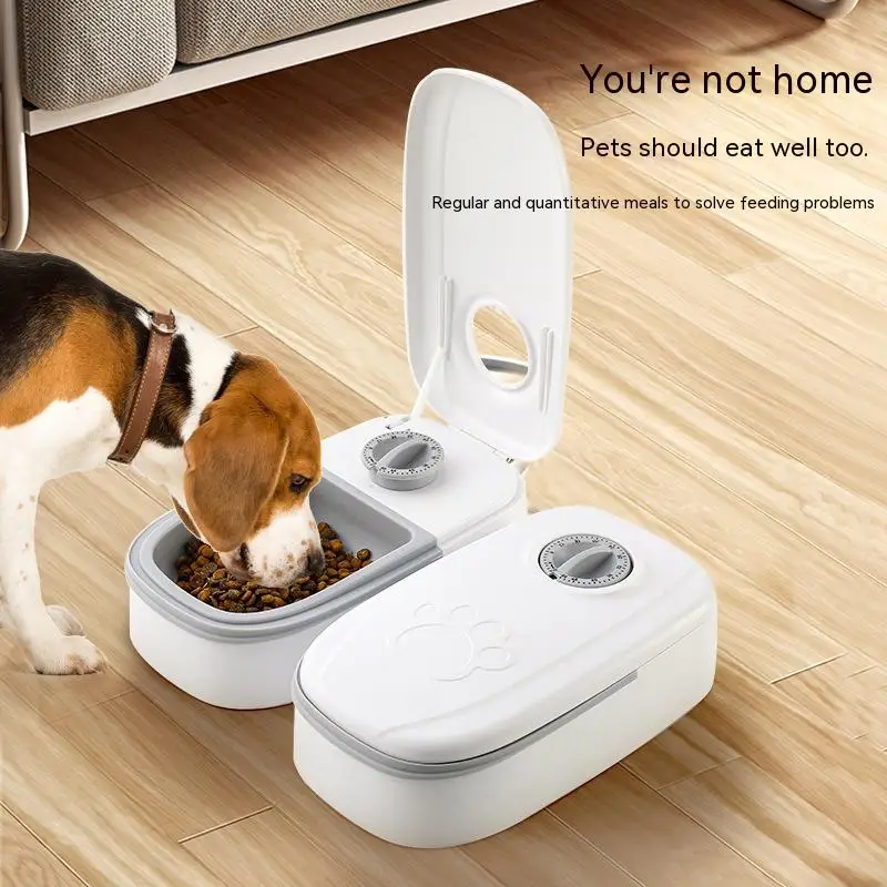 

Pet Bowl Smart Timed Cat Feeder Quantitative Dry and Wet Food Dual Meal Separation Home Dog Automatic Feeding