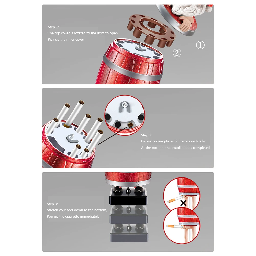 Диспенсер для сигарет Санта-Клаус в деревянной бочонке креативная пародия