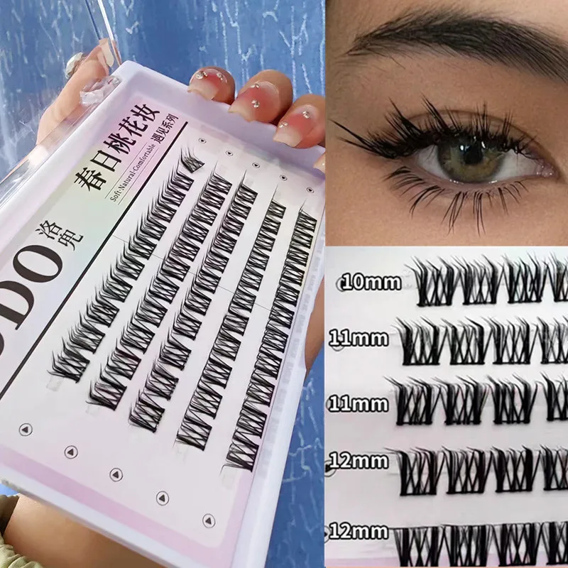 

5Rows L Curl Cluster Lashes Fox Style Makeup Eyelashes Extension Individual Cilio Faux Mink Soft Eyelash Wholesale