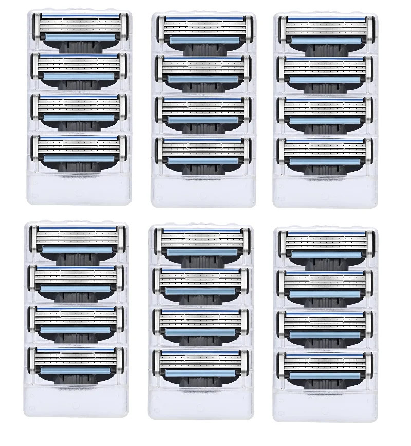 

24 PCS/ Men Safety Razor Blade Durable Stainless Steel Shaving Cartridges Shaver Replacement Heads
