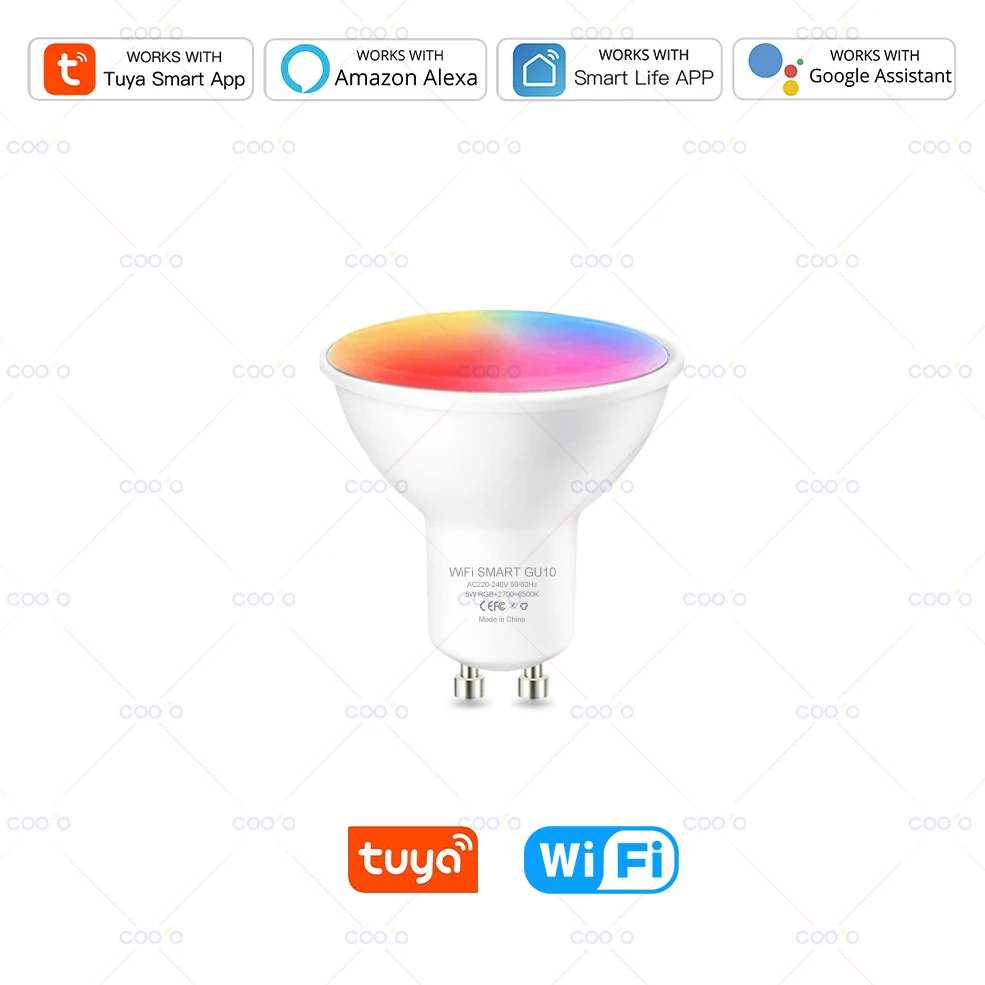 

Умная светодиодная лампа COOLO GU10 RGB 5Вт