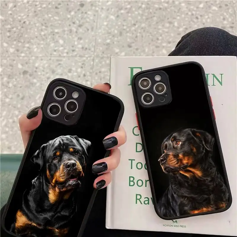 

Rottweiler Dog cute animal Phone Case matte transparent For iphone 7 8 11 12 13 plus mini x xs xr pro max cover