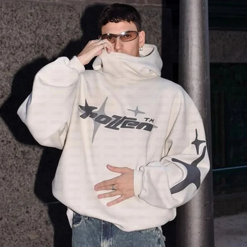 Мужская и женская корейская Y2K Harajuku Fashion Bubble Letter Super Large Hoodie готическая спортивная