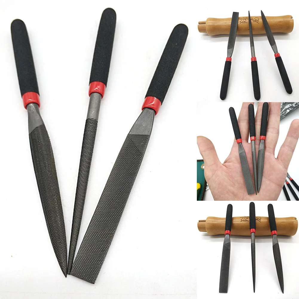 

1/3PCS 118mm Steel Files Flat/Round/Half Round Trimming File For Hardened Steel Glass Tile Stone Gold Hand Tools Accessories