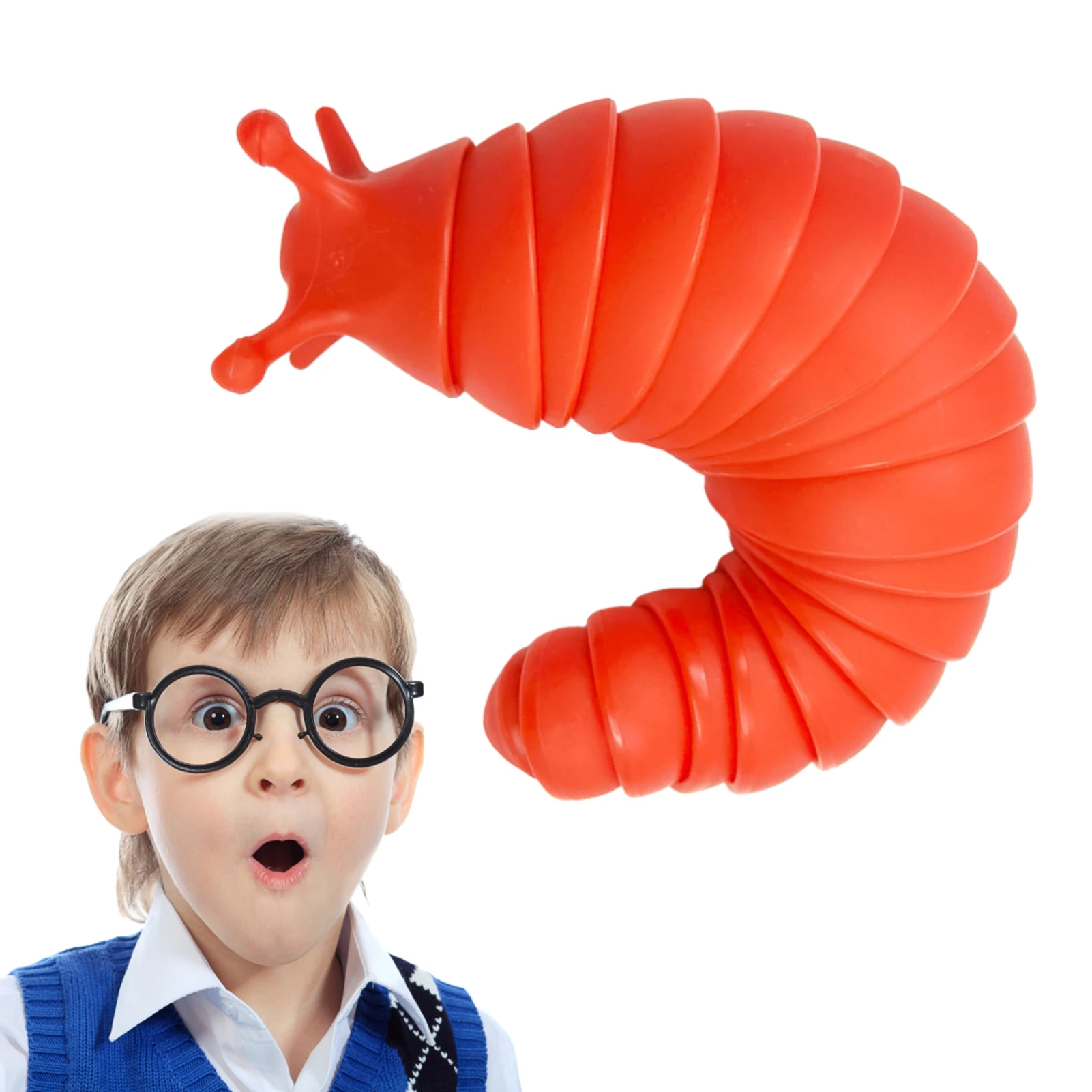 

Игрушки для снятия стресса Slug, 3D Гибкая шарнирная игрушка для снятия напряжения, реалистичные игрушки в форме червя для детей, пальцы