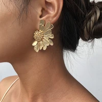 european and american retro alloy flower earrings female temperament pattern flower earrings