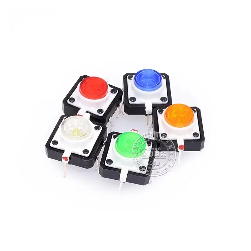 100 шт./лот 12x12x7 3 мм тактильный тактовый кнопочный переключатель с самовозвратом и