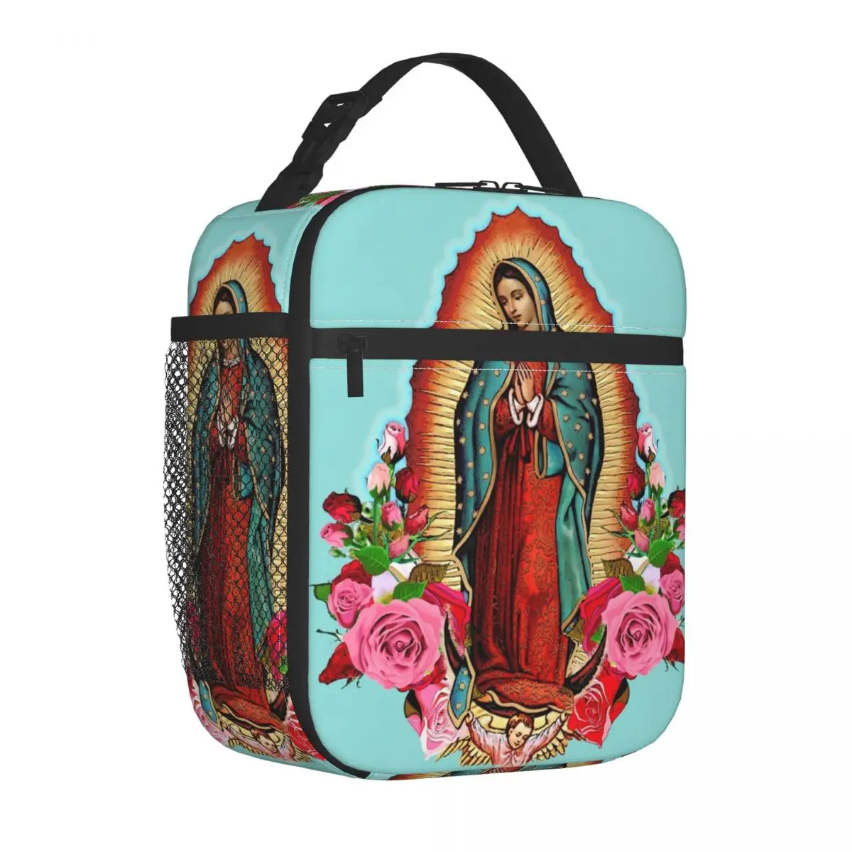 

Изолированные ланч-пакеты с изображением нашей леди Гуадалупе мексиканской Девы Марии, контейнер для еды, Христианская Католическая Сумка-тоут, Ланч-бокс, сумка для еды