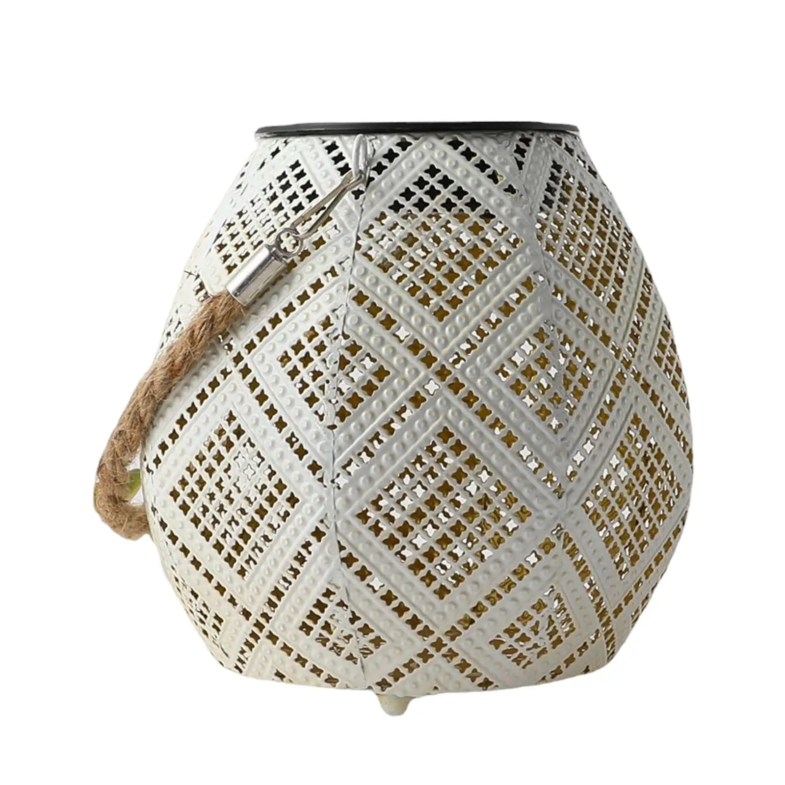 

Garden Lights Metal Decoration Lighting with Handle Solar Hanging Lantern Nightlight Deck Party Landscape Walkway Door