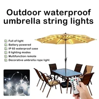 garden umbrella light outdoor camping tent lamp patio lawn beach lamp 104 led string light 8 mode remote control parasol lights