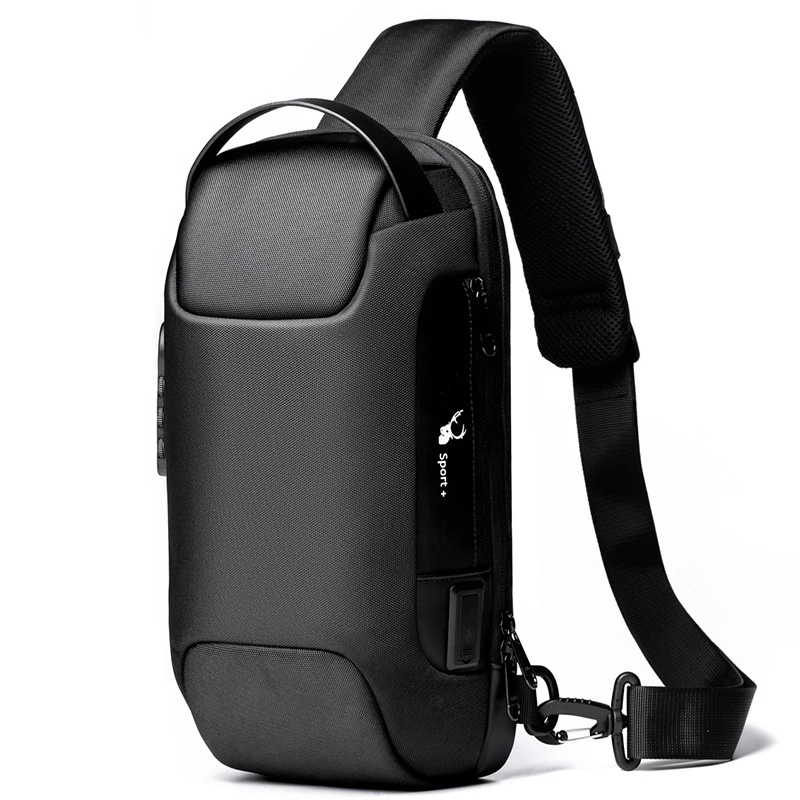 

Chest Bag Men's Waterproof USB Oxford Crossbody Bag Anti-theft Shoulder Sling Multifunction Short Travel Messenger Chest Pack