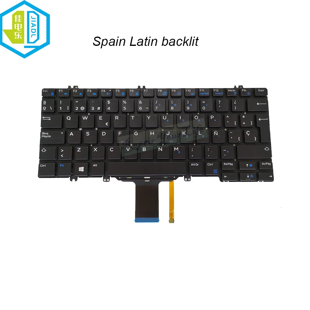 

US Latin Spanish Keyboard Backlight For Dell Latitude 7380 7389 7390 7280 7290 5280 5290 0PXWGK 0FJD8V 030FVP Notebook Keyboards