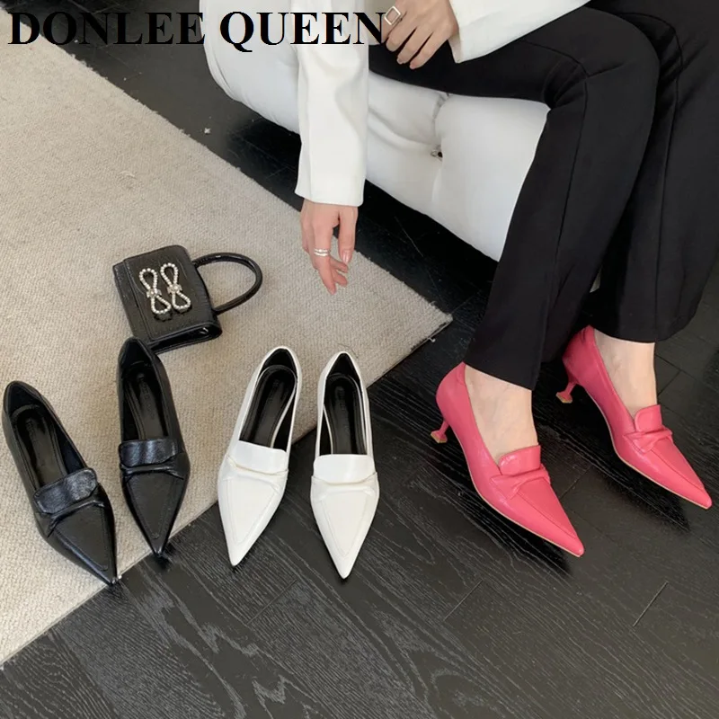 

Туфли-лодочки женские на тонком высоком каблуке с острым носком